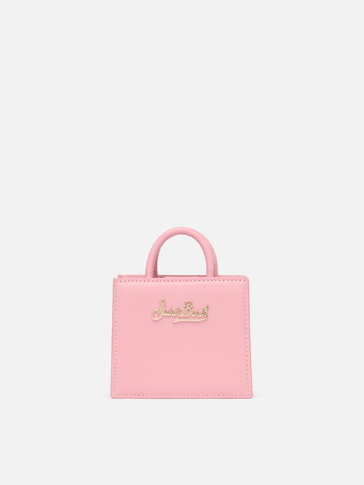 Shop Bag Micro in pelle rosa pastello