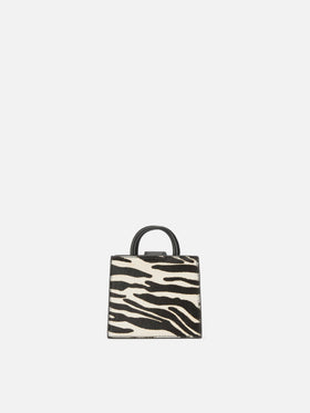 Micro borsa Shop Bag Micro in pelle e cavallino zebrato