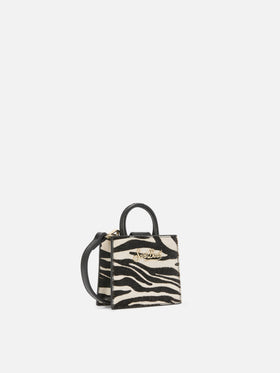 Shop Bag Micro Handbag in zebra-print pony skin leather