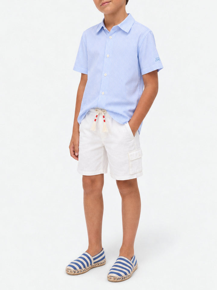 Gestreiftes Sifnos Jr Hemd mit Snoopy-Stickerei und Print | Special Edition 