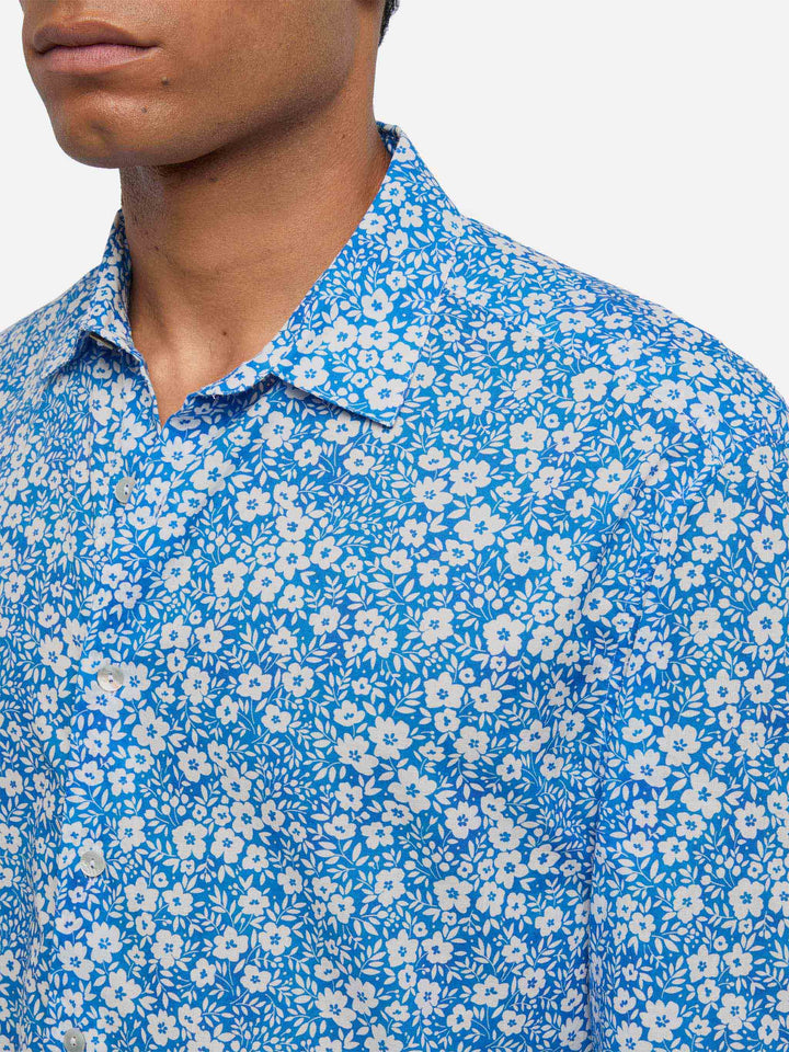 Muslin cotton shirt Sikelia with floral print