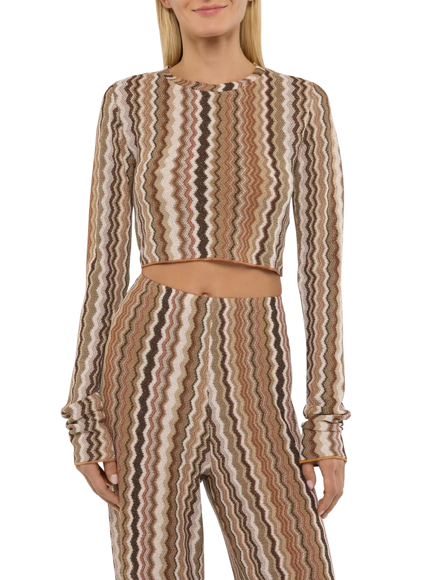 Siviglia raschel knit cropped t-shirt