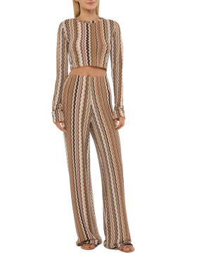 Siviglia raschel knit cropped t-shirt