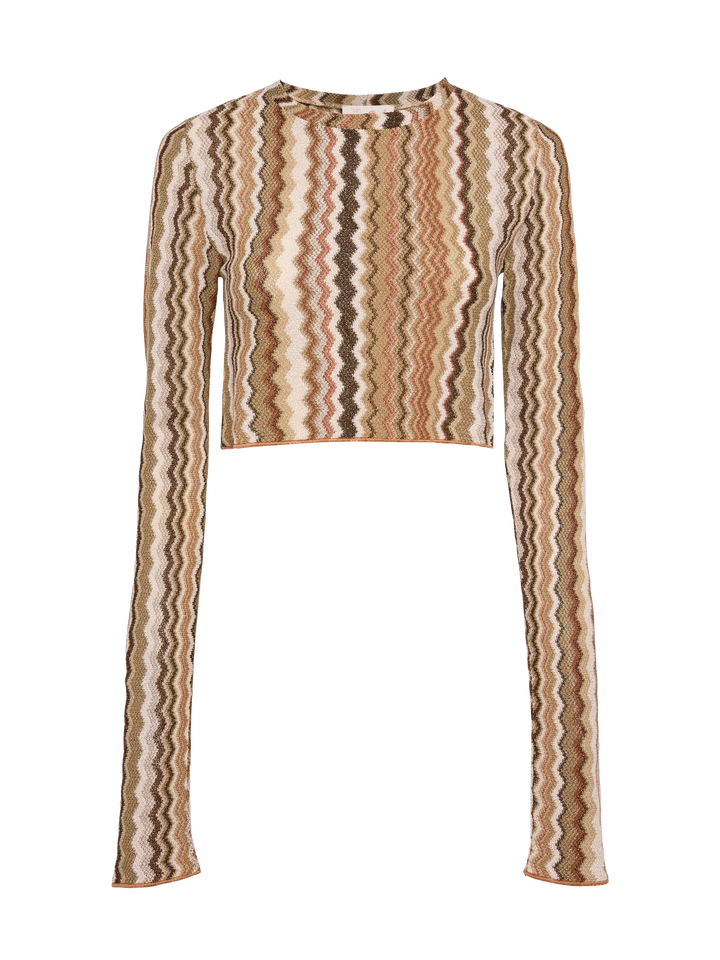 Siviglia raschel knit cropped t-shirt