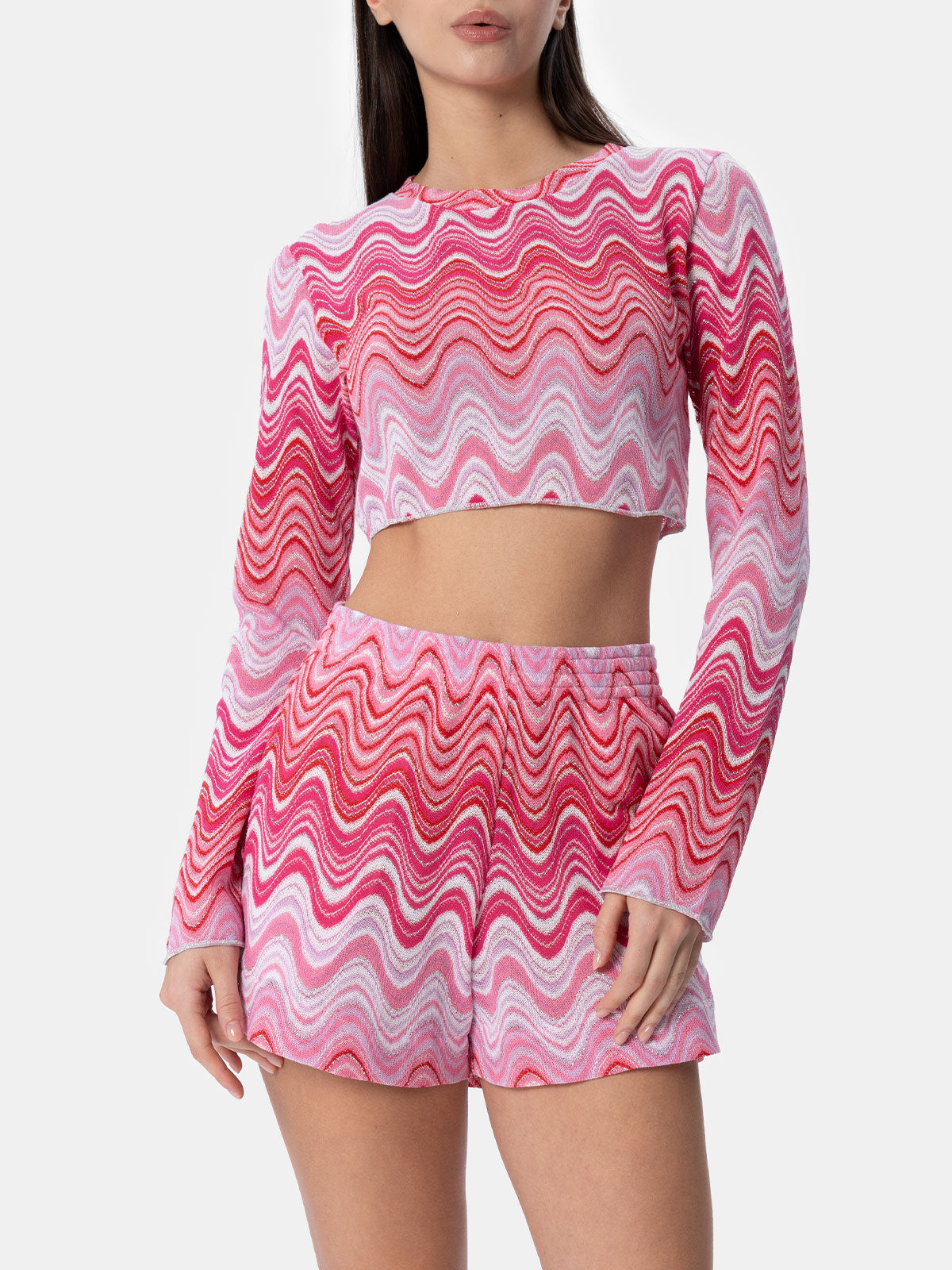 Camiseta corta de punto raschel para mujer Siviglia 