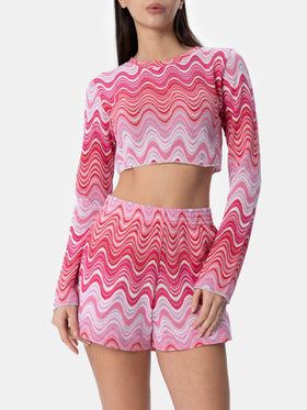 Camiseta corta de punto raschel para mujer Siviglia 
