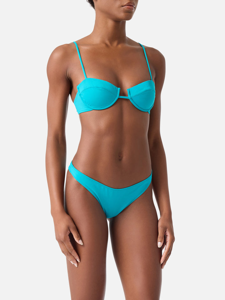 Salina Naomi sage green underwired bralette bikini