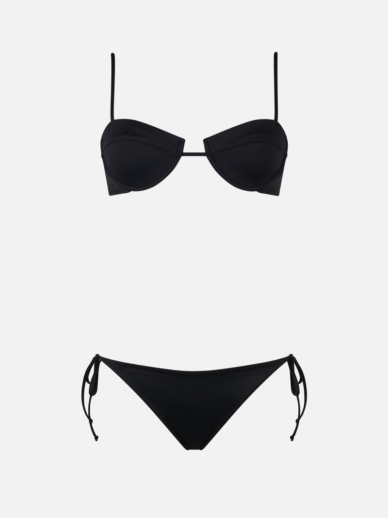 Woman black underwired bralette bikini Salina Virgo