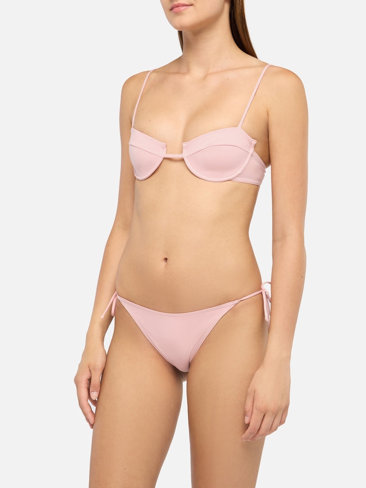 Klassische Badehose „Virgo“ in Rosa – Bügel-Bralette „Salina“ in Rosa