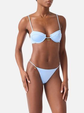 Salina Jodene light blue glossy finish bikini