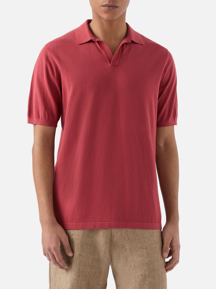 Sloan brick red polo in premium high-twist cotton