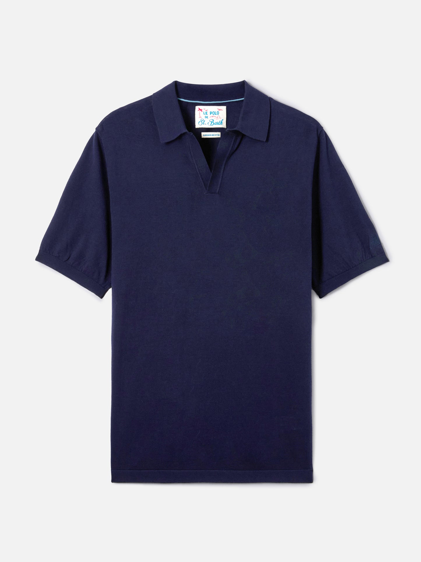 Polo Sloan in cotone pregiato high twist blu navy