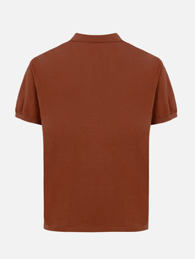 Sloan – Kamelbraunes Strick-Poloshirt