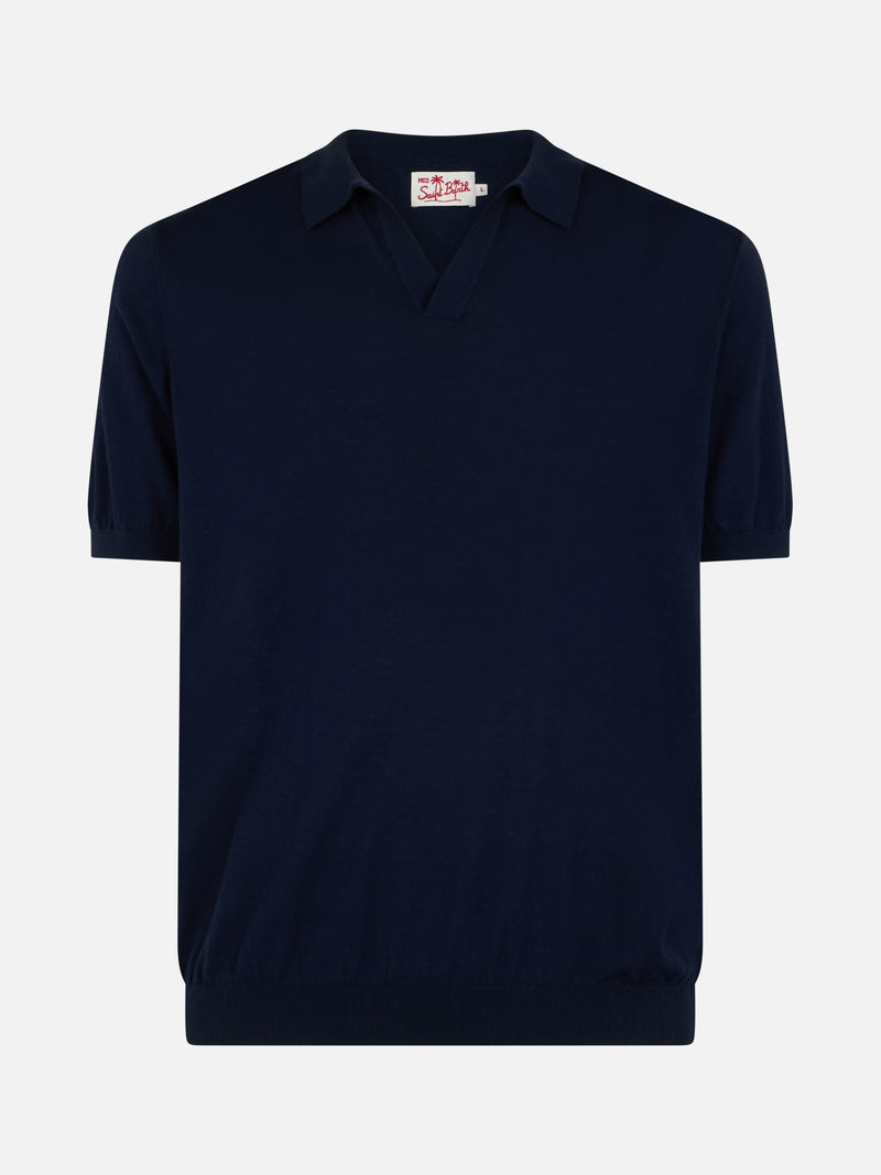 Polo da uomo in maglia blu navy Sloan