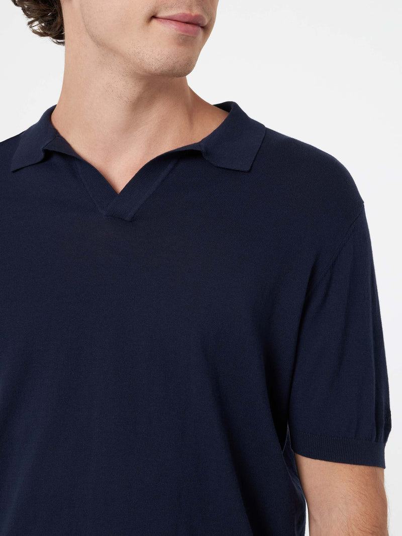 Polo da uomo in maglia blu navy Sloan