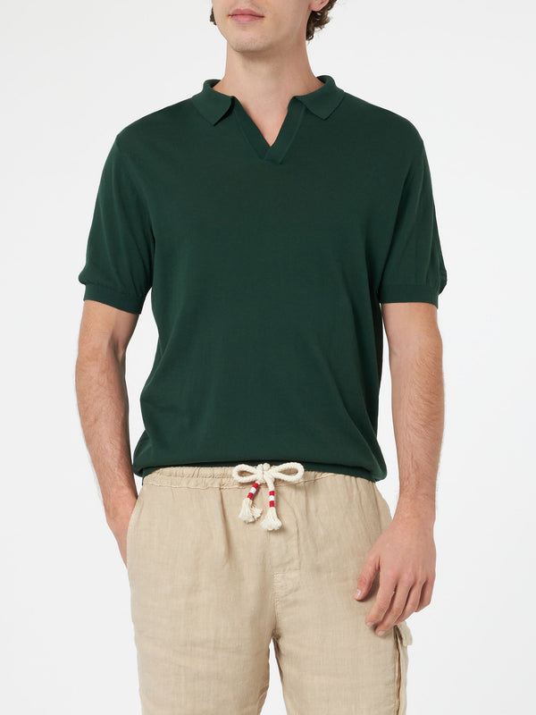 Polo da uomo in maglia verde inglese Sloan