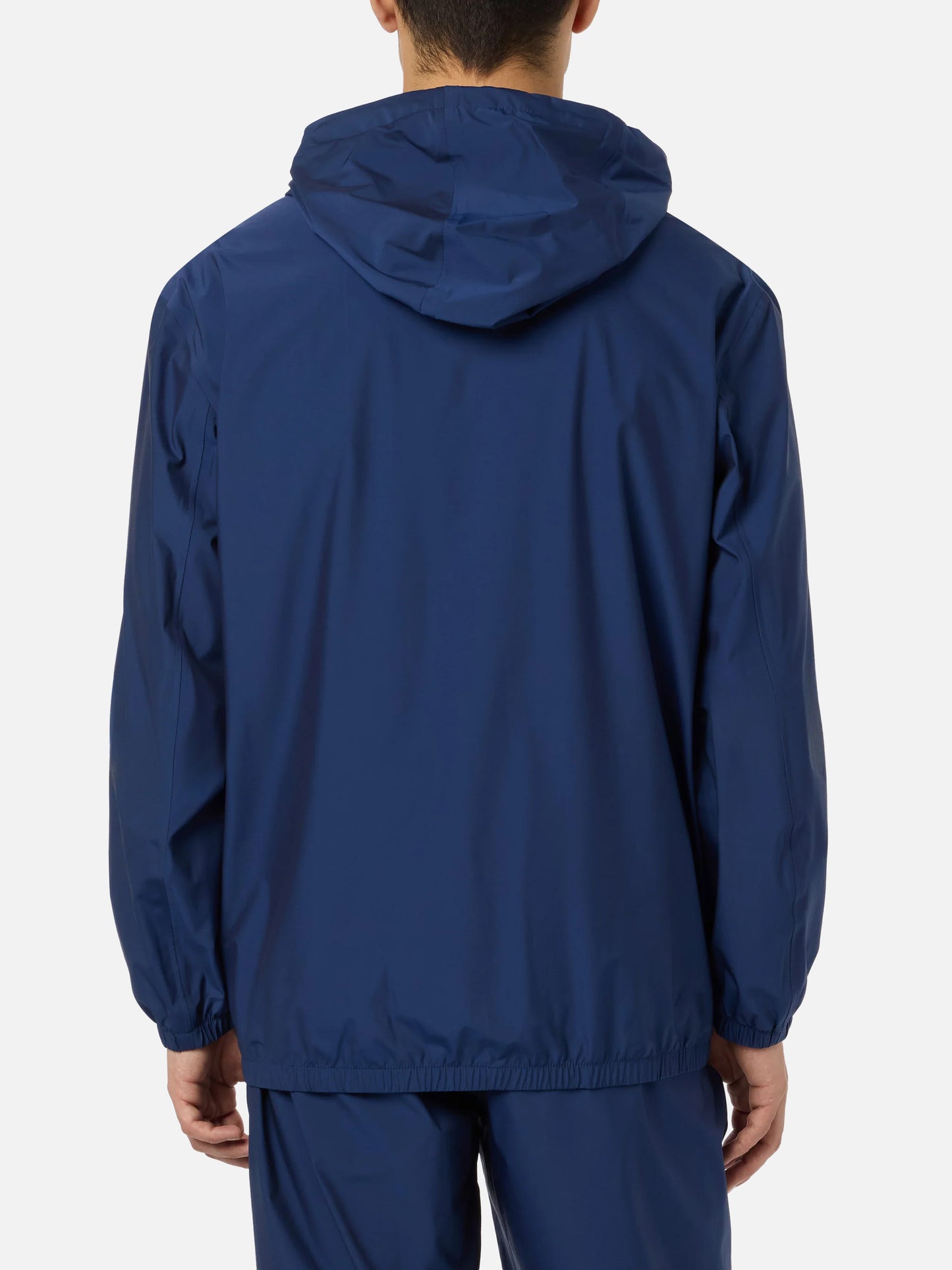 Man hooded lightweight navy blue fabric windbreaker Sloop