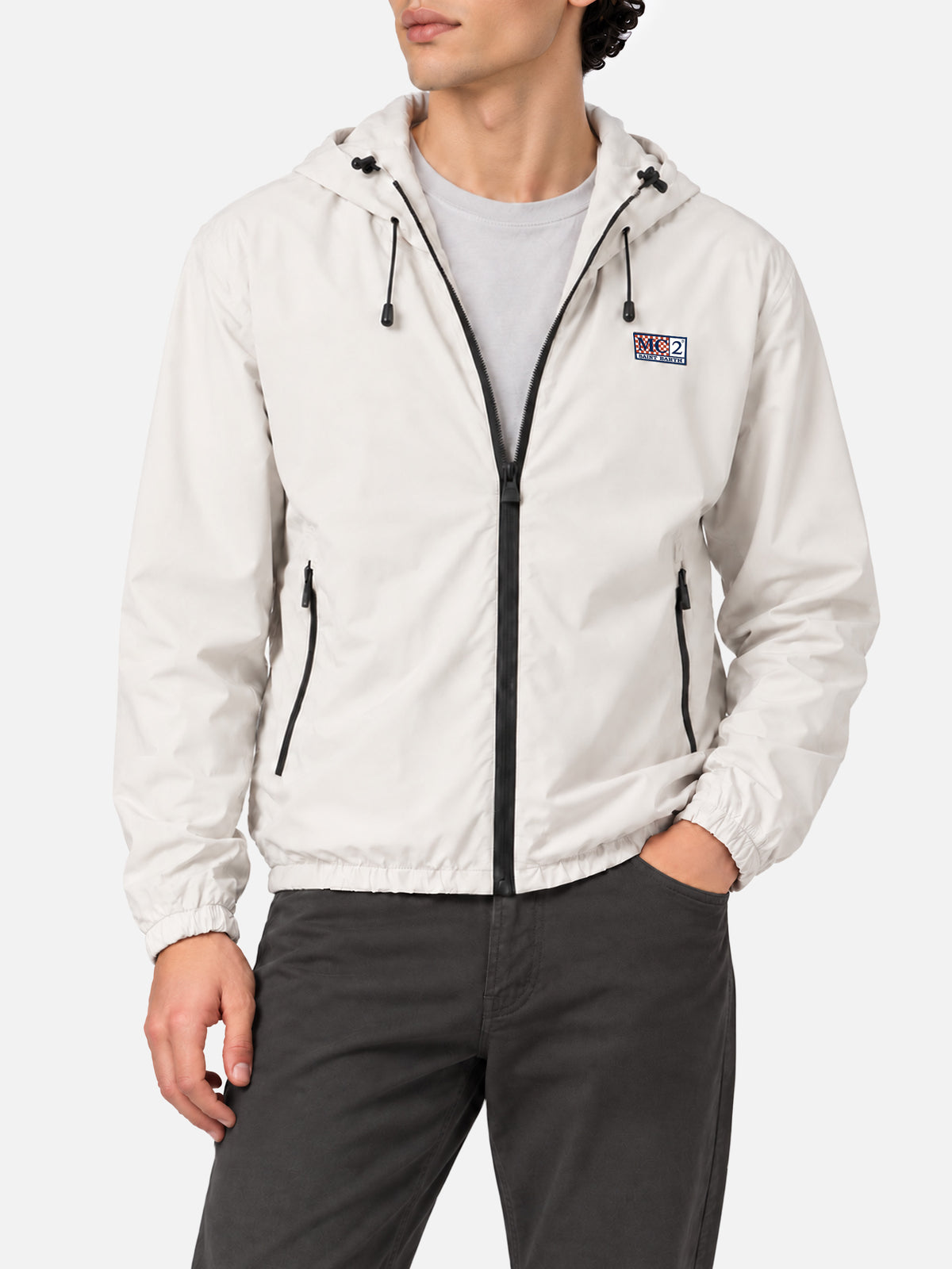 Chaqueta Sloop ice white en tejido técnico elástico 