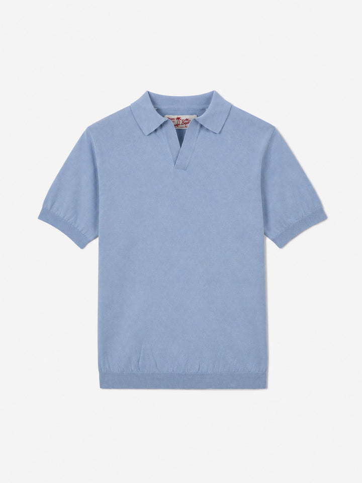 Polo en maille bleu clair pour garçon Sloan Jr 