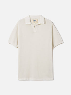 Polo Sloan Mesh beige en algodón premium de alta torsión 