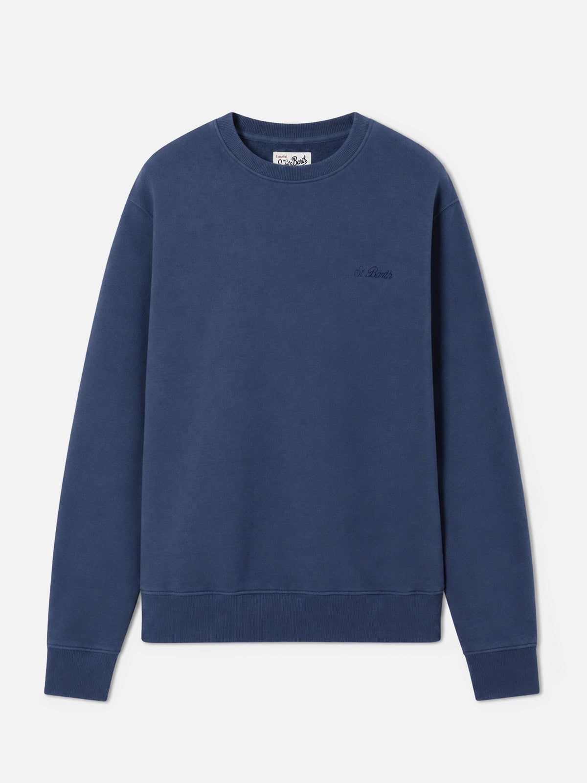 Sudadera Soho de algodón en azul marino con bordado St. Barth 