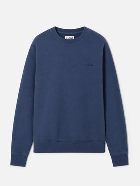 Sudadera Soho de algodón en azul marino con bordado St. Barth 