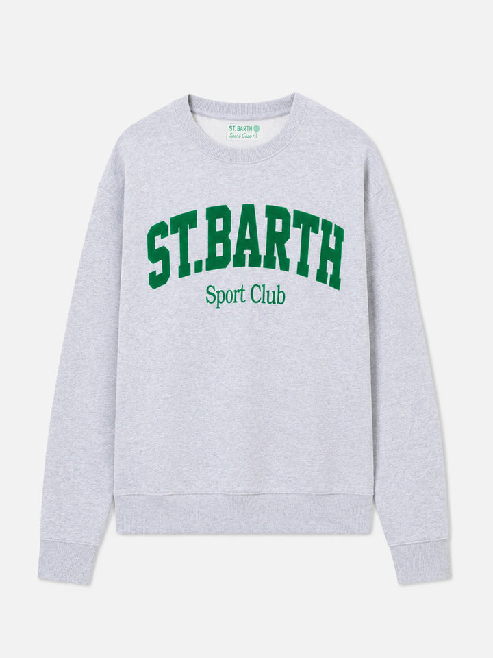 Soho Baumwoll-Sweatshirt in Grau-Melange mit Flockprint St. Barth Sport Club 