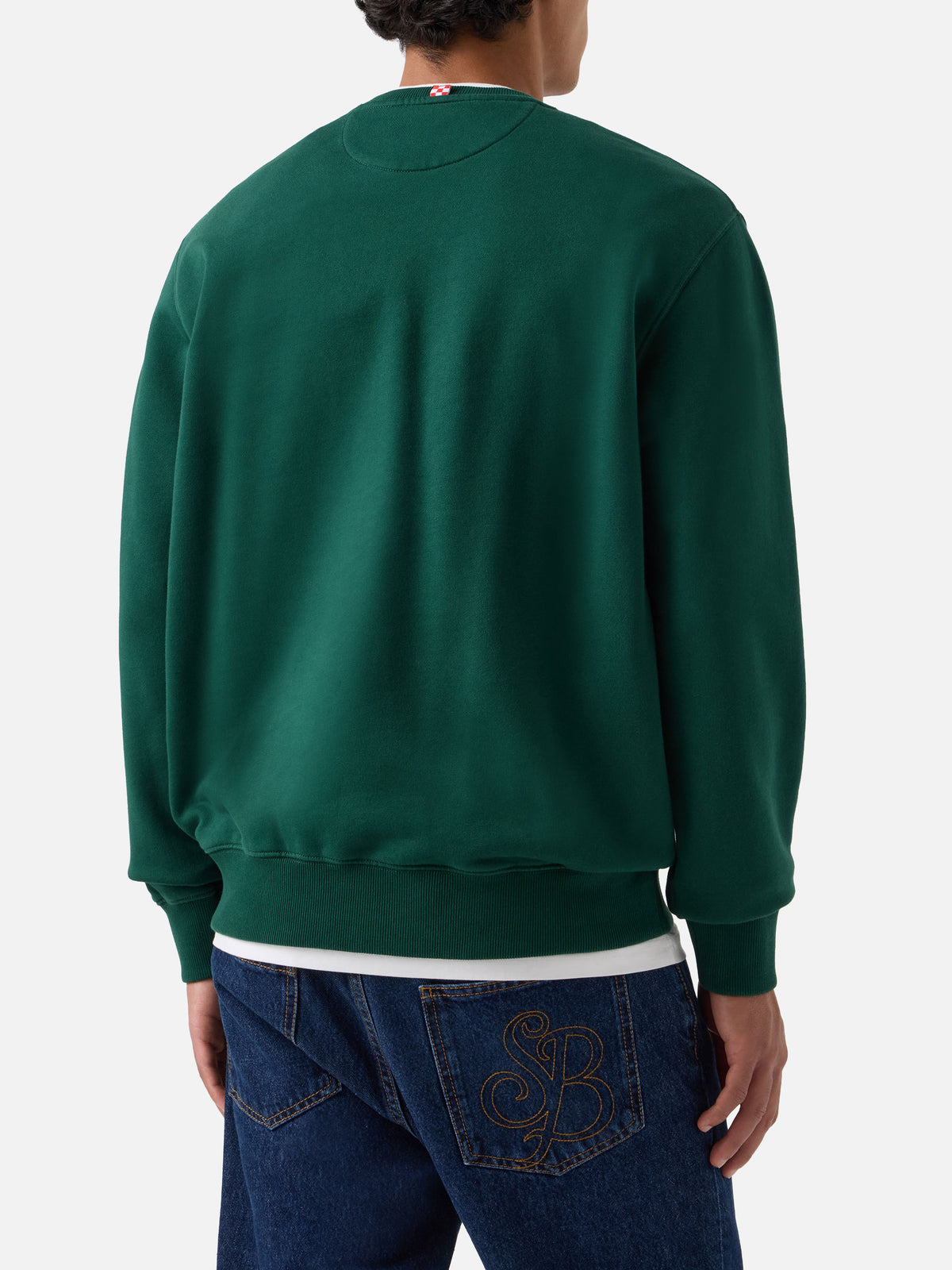 Sudadera con cuello redondo Soho en algodón verde con bordado Bollicine Habitué 