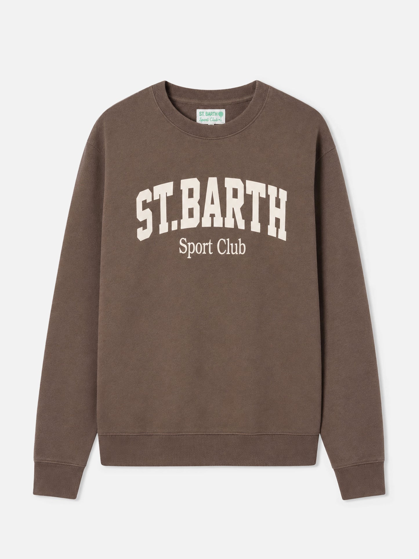 Sweat-shirt Soho en coton marron avec imprimé St. Barth Sport Club 