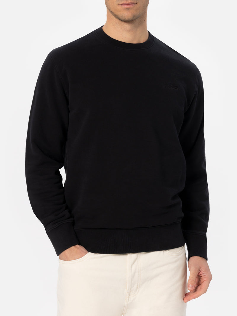 Schwarzes Herren-Sweatshirt Soho mit St. Barth-Stickerei