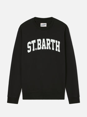 Sudadera Soho negra de algodón con estampado St. Barth 