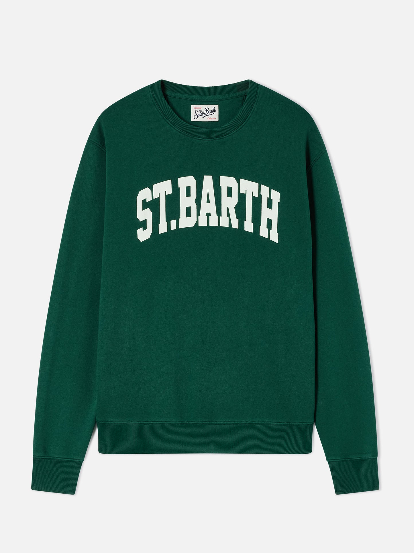 Soho crewneck sweatshirt in green cotton with St. Barth print