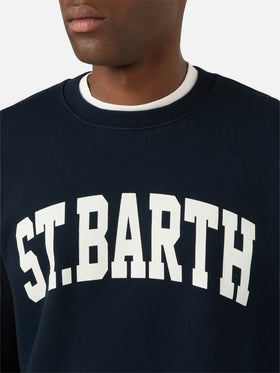Navy blue Soho cotton sweatshirt with St. Barth print