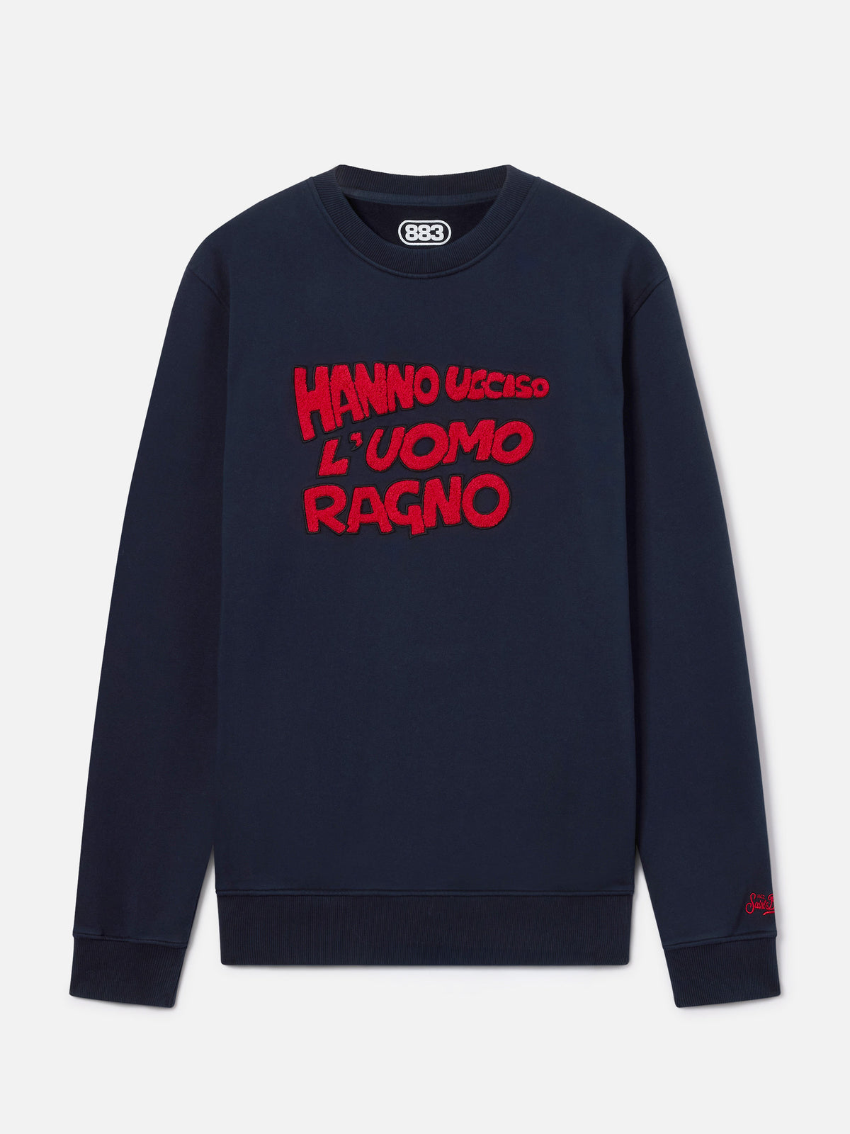 Navy blue Soho cotton sweatshirt with Uomo Ragno embroidery | Special edition