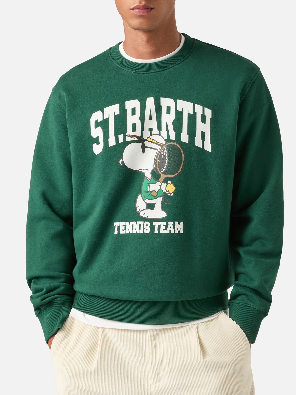 Grünes Baumwoll-Sweatshirt Soho mit Snoopy-Print | Special edition 