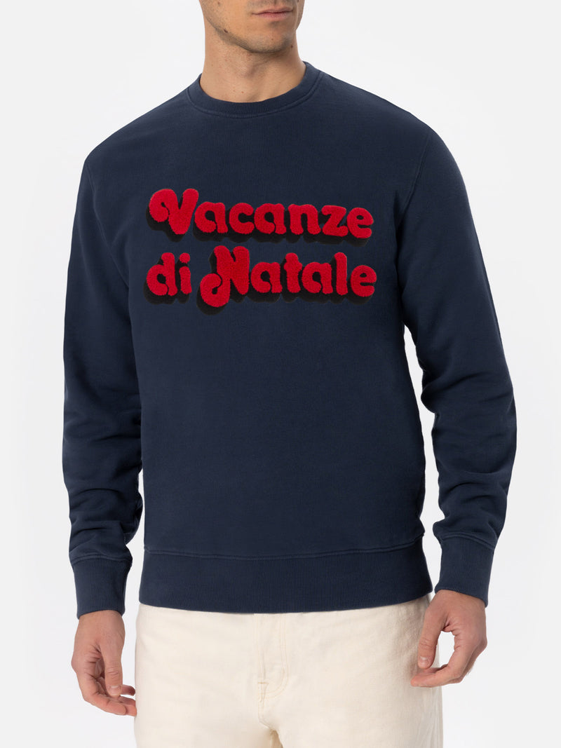 Herren-Sweatshirt Soho in Marineblau mit Vacanze di Natale-Logoaufdruck | VACANZE DI NATALE SONDERAUSGABE