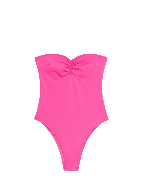 Women fuscia strapless one piece swimsuit Soleil - MC2 Saint Barth