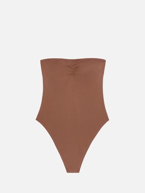 Soleil brown strapless one-piece swimsuit - MC2 Saint Barth