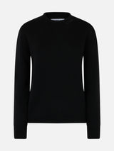 Woman black cashmere blend crewneck sweater Sorbonne