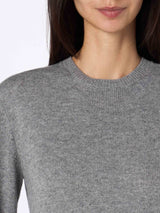 Woman blended cashmere mélange grey sweater Sorbonne