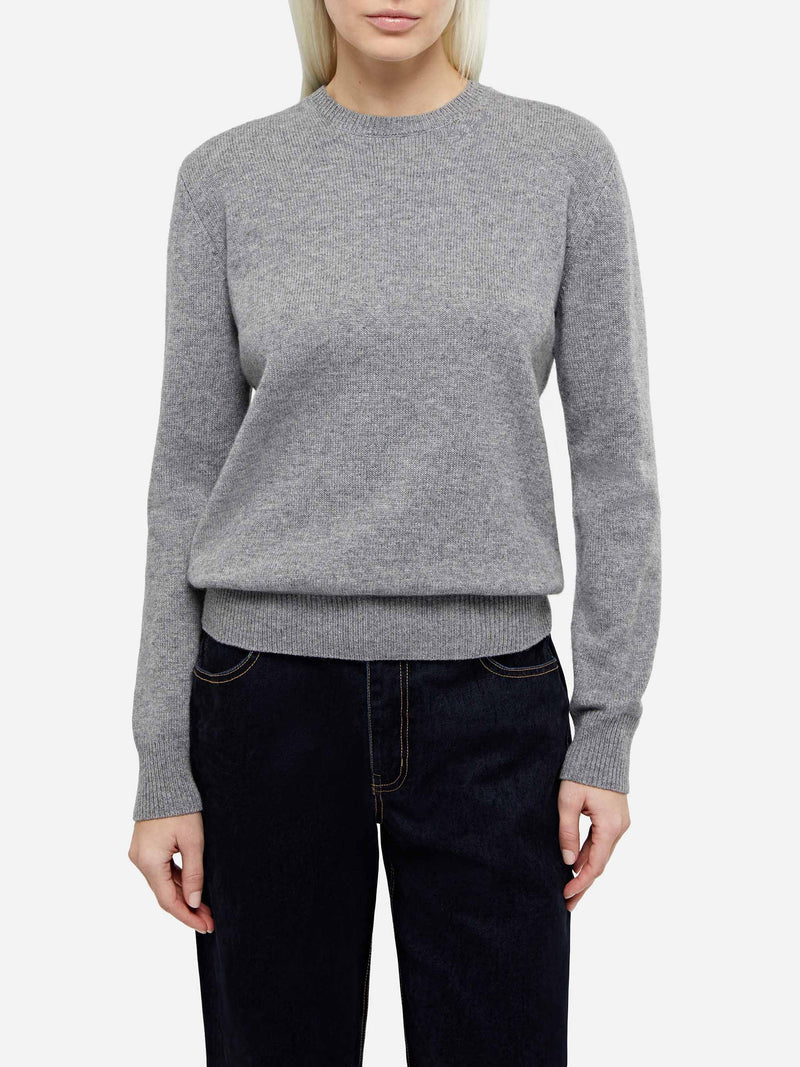 Woman mélange grey cashmere blend sweater Sorbonne