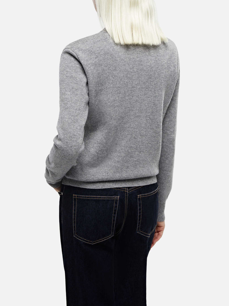 Woman mélange grey cashmere blend sweater Sorbonne