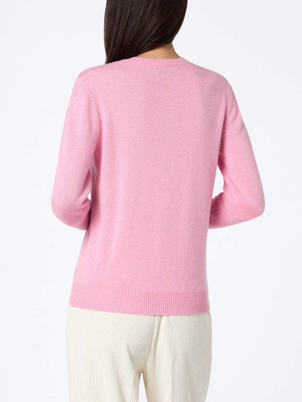 Rosa Pullover Sorbonne aus Kaschmirmischung für Damen