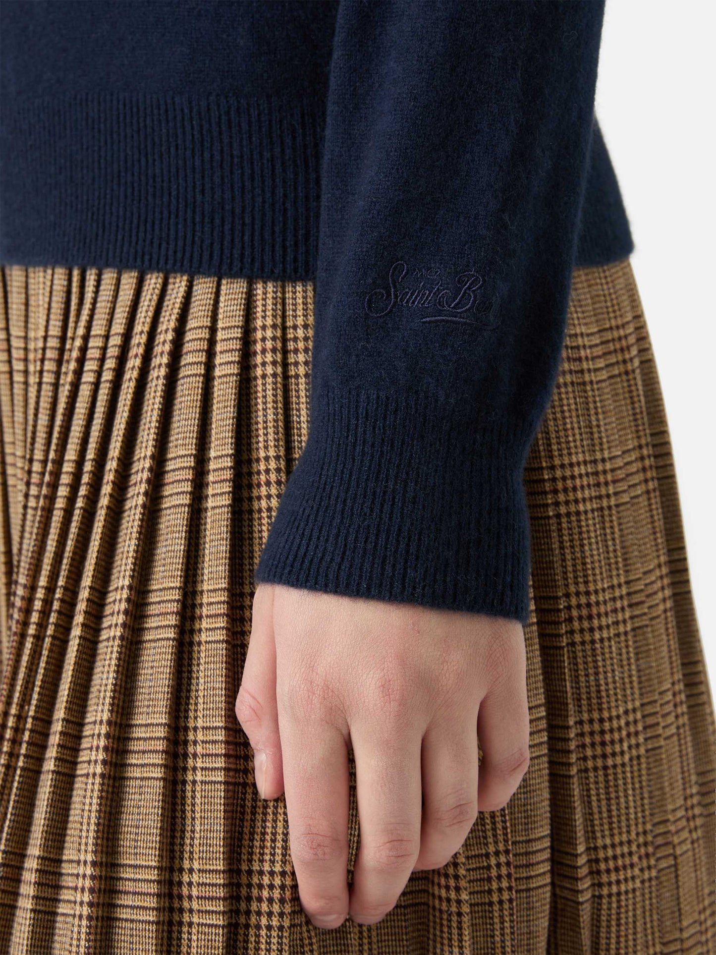 Sorbonne-Pullover aus 100 % Kaschmir in Marineblau