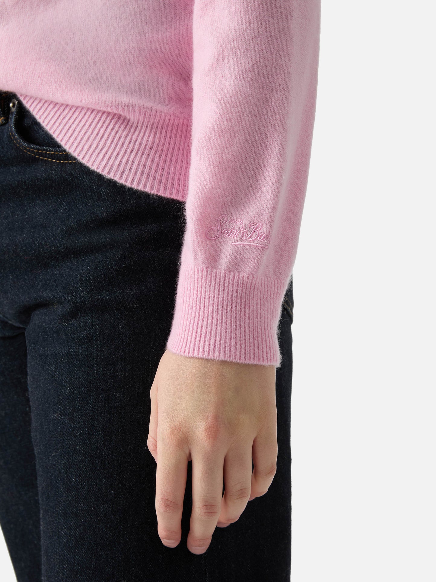 Pullover Sorbonne aus 100 % Kaschmir in Rosa