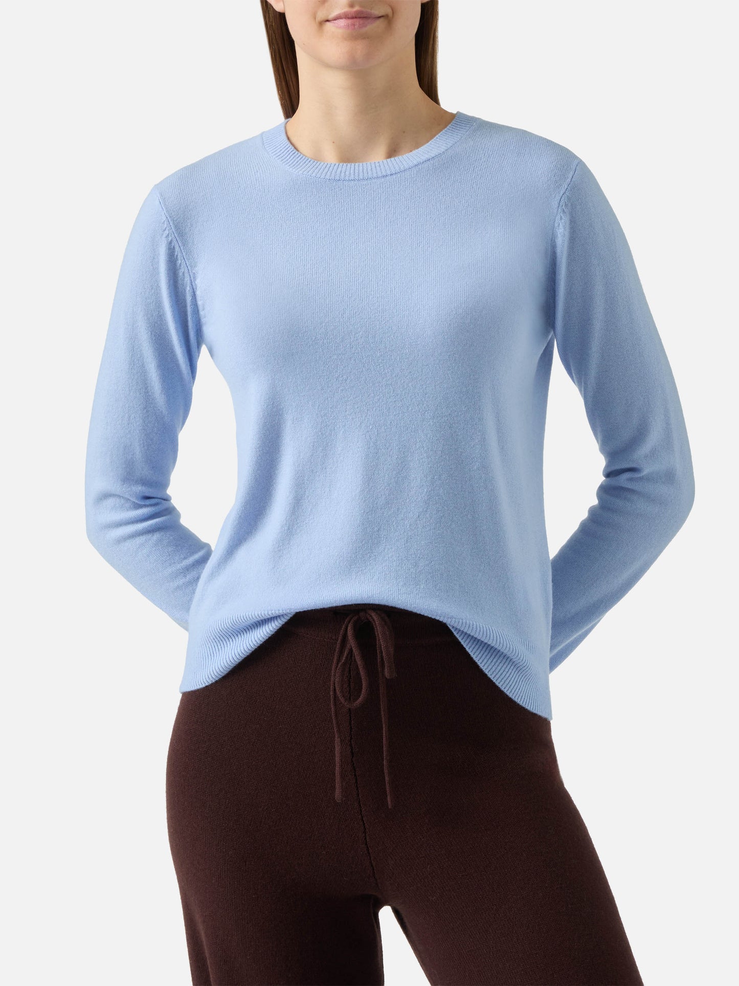 Sorbonne-Pullover aus 100 % Kaschmir in Hellblau