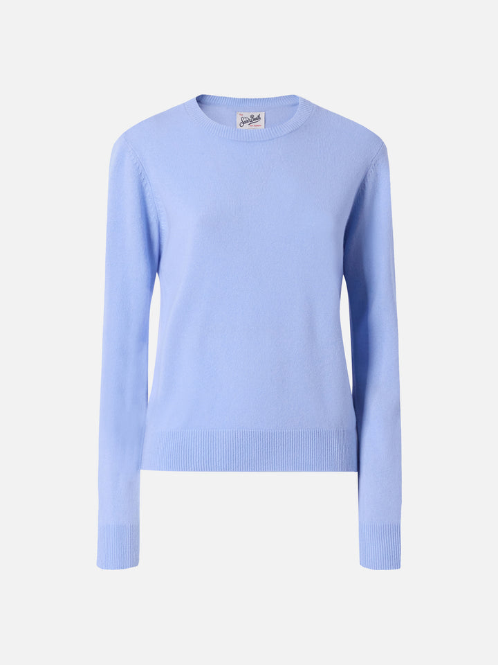 Maglione Sorbonne in 100% CASHMERE azzurro