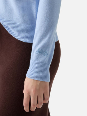 Sorbonne-Pullover aus 100 % Kaschmir in Hellblau