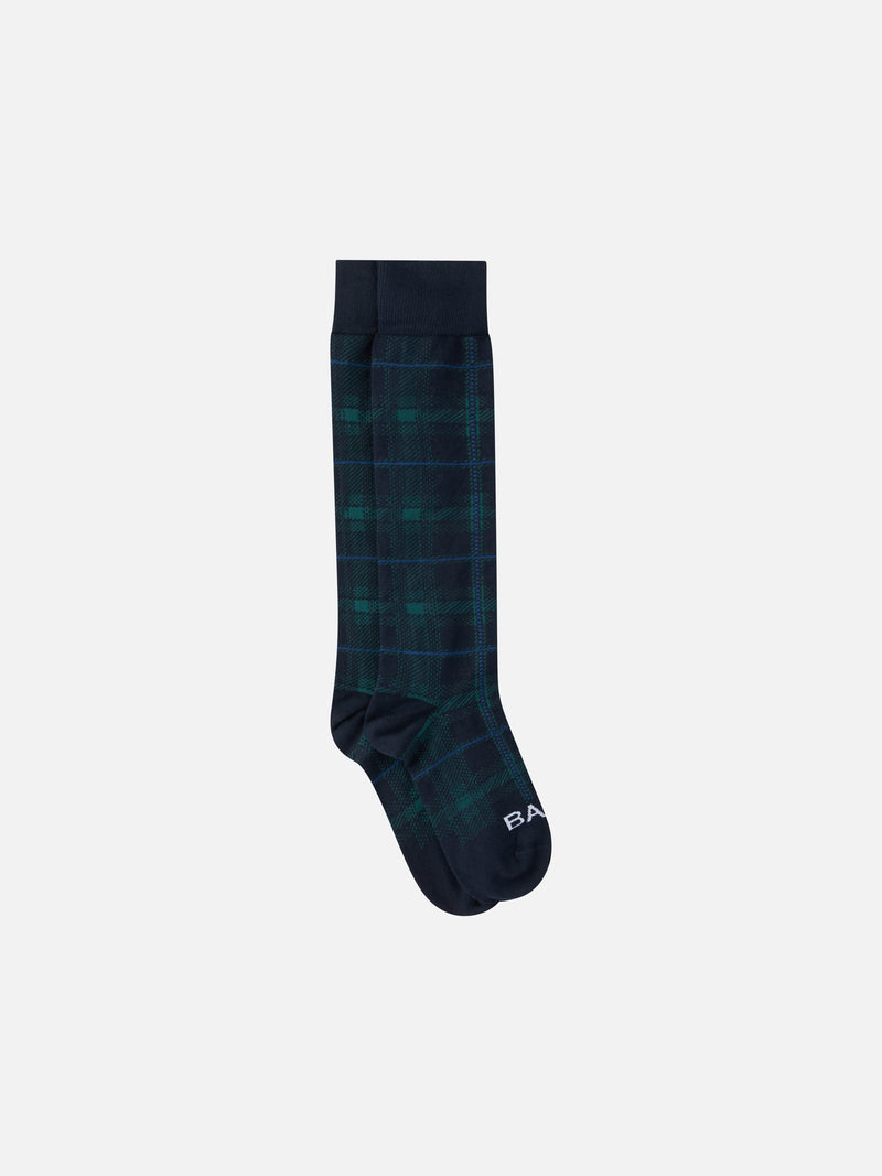 Calzini lunghi da uomo con stampa jacquard tartan