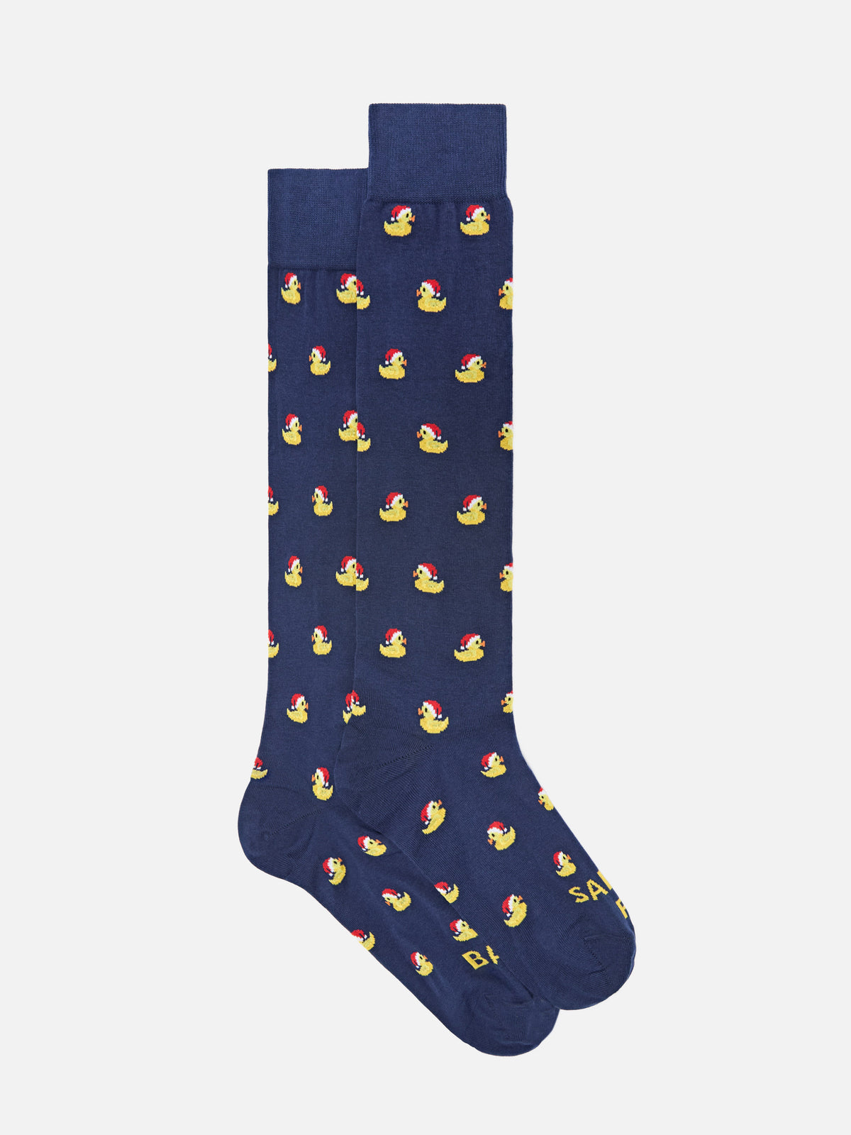 Calcetines Navy blue con jacquard de patos Santa Claus 